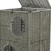 Abri Amalia, en polyrattan, 2 étages, carré 37 × 57 × 35 cm, gris