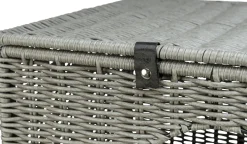 Abri Amalia, en polyrattan, 2 étages, carré 37 × 57 × 35 cm, gris