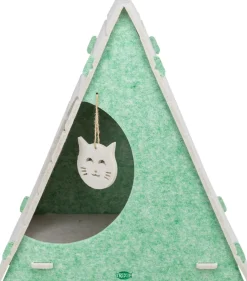 Abri Lucy, feutre, ovale 46 × 50 × 38 cm, sable/vert