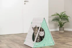 Abri Lucy, feutre, ovale 46 × 50 × 38 cm, sable/vert