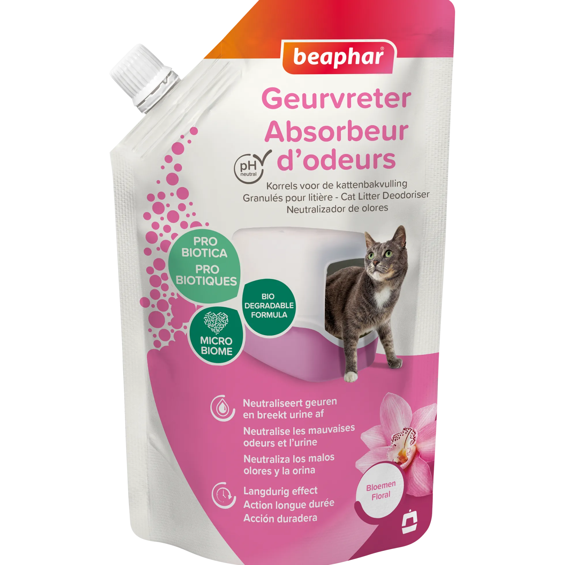 Absorbeur d'odeurs pour litière chat parfum orchidee - 400 g