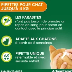 Advantage 40, pour chat, 6 pipettes de 0.4 ml