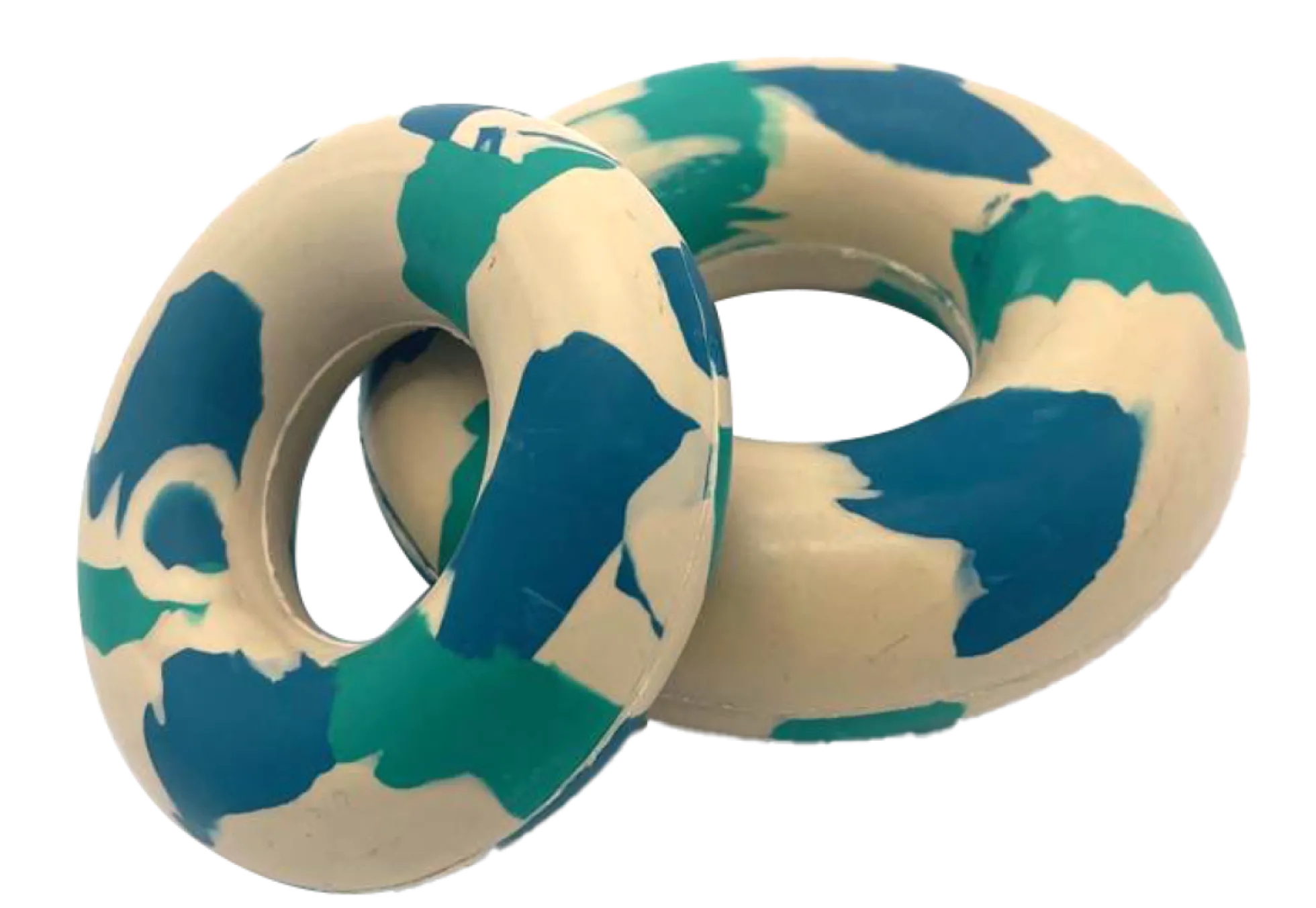 Anneau caoutchouc naturel Bagel, bleu, L 12.5 cm