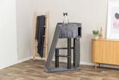 Arbre à chat Activ, gris avec rampe d'escalade, 122 cm