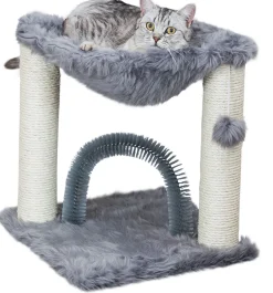 Arbre à chat Baza avec brosse, 50 cm, gris