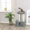Arbre à chat Viviana, carré, 86 cm, bleu,gris