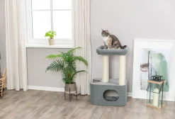 Arbre à chat Viviana, carré, 86 cm, bleu,gris