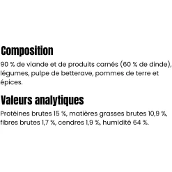 Arquivet saucisse de dinde aux legumes 500 g