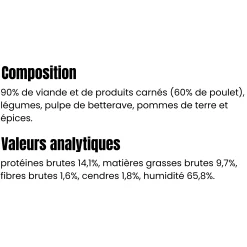 Arquivet saucisse de poulet aux legumes 500 g