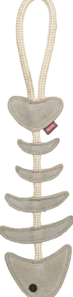 Arête de poisson sur corde, en cuir,corde, 43 cm