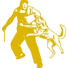 Autocollant or Malinois mordant
