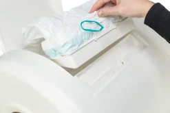 Bac à litière auto-nettoyant, en plastique 51 × 56 × 54 cm, blanc