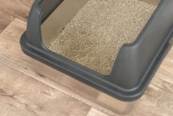 Bac à litière en acier inoxydable avec rebord 40 × 29 × 52 cm, gris
