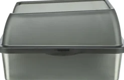 Bac à litière en acier inoxydable avec rebord 40 × 29 × 52 cm, gris