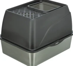 Bac à litière en acier inoxydable avec rebord Hop In 40 × 39 × 52 cm,