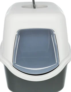 Bac à litière Vico, avec couvercle, 40 × 40 × 56 cm, sauge/blanc