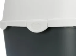Bac à litière Vico, avec couvercle, 40 × 40 × 56 cm, vieux rose/blanc