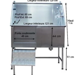 Baignoire inox - sur pieds