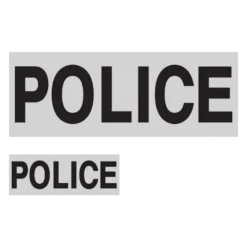 Bandeaux 13 x 5 cm + 30 x 10 cm POLICE (lettre noir)