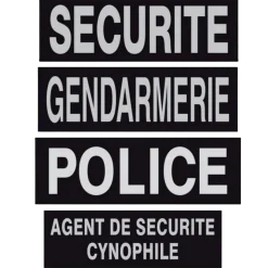 Bandeaux 13 x 5 cm + 27 x 10 cm SECURITE (fond noir)