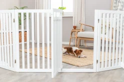 Barrière pour chiens avec porte, 4 parties