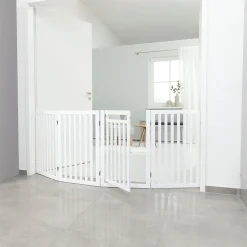 Barrière pour chiens avec porte, 4 parties