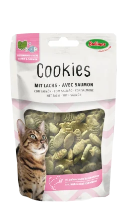 Biscuit à l'herbe à chat et au saumon - 50 gr