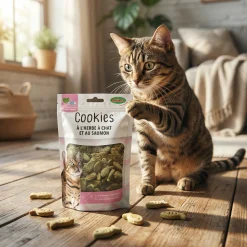 Biscuit à l'herbe à chat et au saumon - 50 gr
