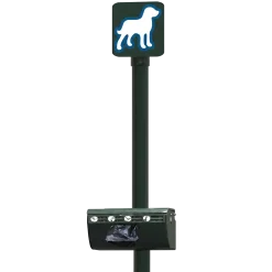 Borne de propreté canine avec distributeur simple de sac ramasse crottes en rouleau