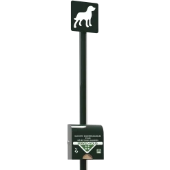 Borne de propreté canine avec distributeur de sac ramasse crottes en liasse papier 100% biodégradable