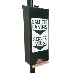 Borne de propreté canine avec distributeur de sac ramasse crottes sachet cartonné solo