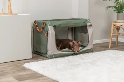 Box pour chien Comfy M: 51,9 × 49,4 × 85,7 cm, vert olive/beige