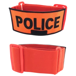 Brassard fluo avec bande élastique POLICE