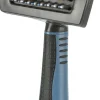 Brosse de soin, en plastique/poils plastique, 10 × 17 cm, gris foncé/bleu