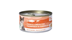 Bubi nature chat thon et crevettes, 140 gr