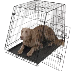 Cage de transport métal pliante, 2 portes, 1 pan incliné, taille 3