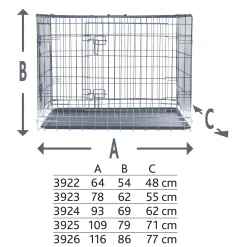 Cage de transport métal pliante, 2 portes, taille 6