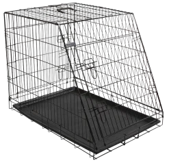 Cage de transport métal pliante, 2 portes, 1 pan incliné, taille 4