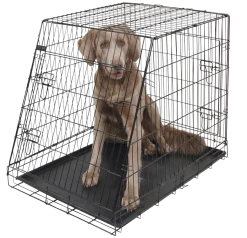 Cage de transport métal pliante, 2 portes, 1 pan incliné, taille 4
