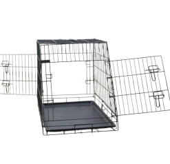 Cage de transport métal pliante, 2 portes, 1 pan incliné, taille 4