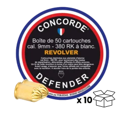 Cartouches à blanc pour revolver 9 mm, Defender, 10 boites