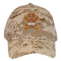Casquette CAM DESERT avec écussons K9 patte