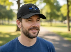 Casquette K9 avec patte et ligne bleue