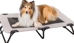 Chaise longue pour chien, 99 × 19 × 60 cm, beige/noir