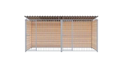 Chenil bois MKS - PROTECTA - 4 x 2 m avec séparation - facade barreaux 8 cm