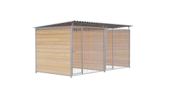 Chenil bois MKS - PROTECTA - 4 x 2 m avec séparation - facade barreaux 8 cm
