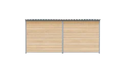 Chenil bois MKS - PROTECTA - 4 x 2 m avec séparation - facade barreaux 8 cm