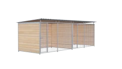 Chenil bois MKS - PROTECTA - 6 x 2 m avec séparation - facade barreaux 8 cm
