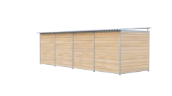 Chenil bois MKS - PROTECTA - 6 x 2 m avec séparation - facade barreaux 8 cm