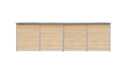 Chenil bois MKS - PROTECTA - 6 x 2 m avec séparation - facade barreaux 8 cm